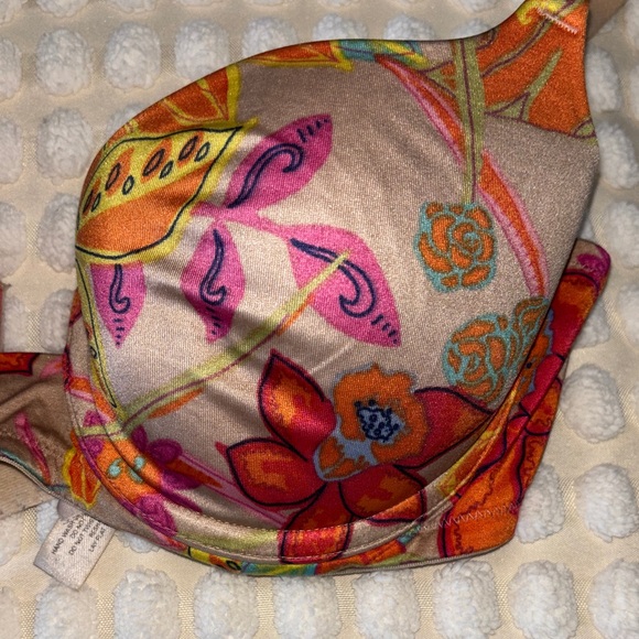 Vintage 2003 Y2K Floral Multicolor Underwire Push Up Women's Bra - Picture 5 of 6